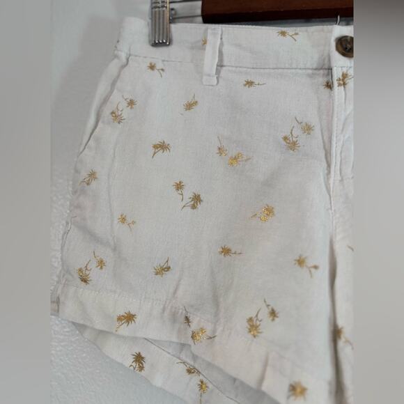 Old Navy Women's 0 Linen Blend Everyday Short Lightweight White Resort Beach - Picture 3 of 7